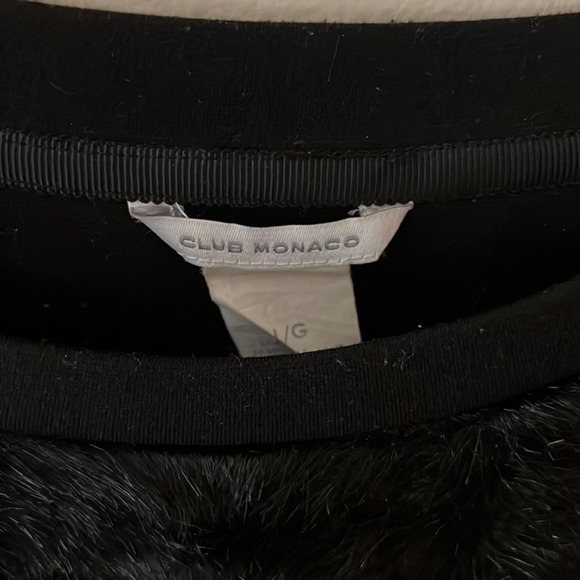 Club Monaco Crew Neck Faux Fur Front Pullover Sweater Size L - Picture 4 of 7